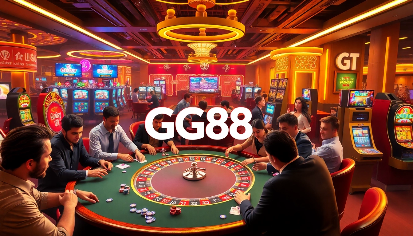 Experience the excitement at GG88 casino, featuring lively poker games and bright slot machines.