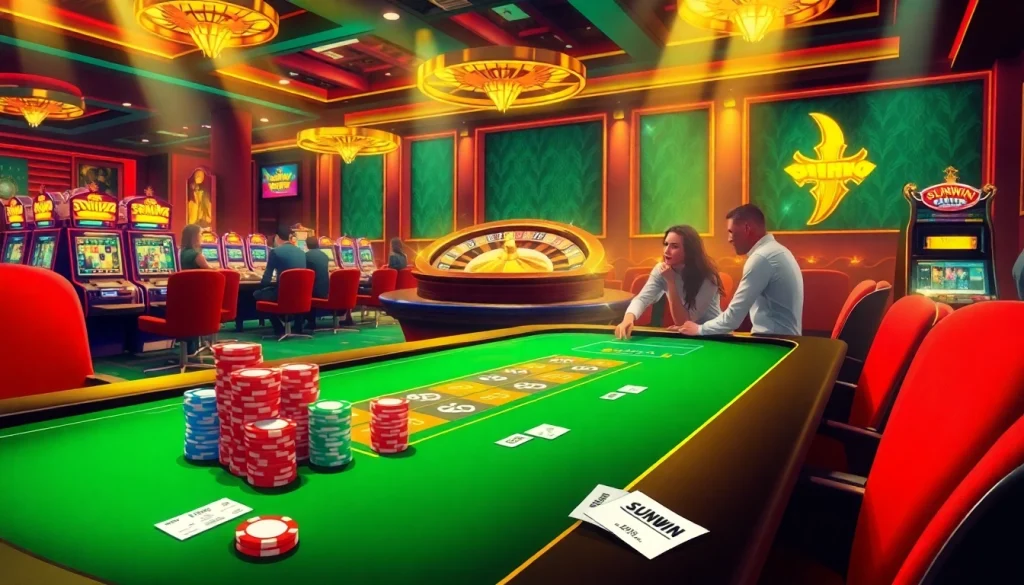 Experience the thrilling world of SUNWIN 88 with vibrant poker games and shining slot machines.